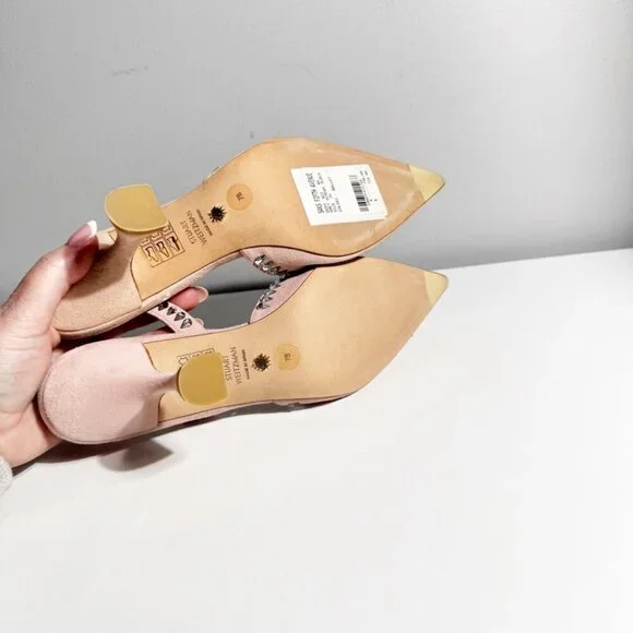 Stuart Weitzman Gemcut XCurve 85 in Suede Ballet Pink size 7 - Picture 6 of 7